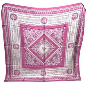 Versace Pink Floral Silk Scarf